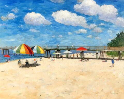 Naples Beach, Umbrellas and Pier