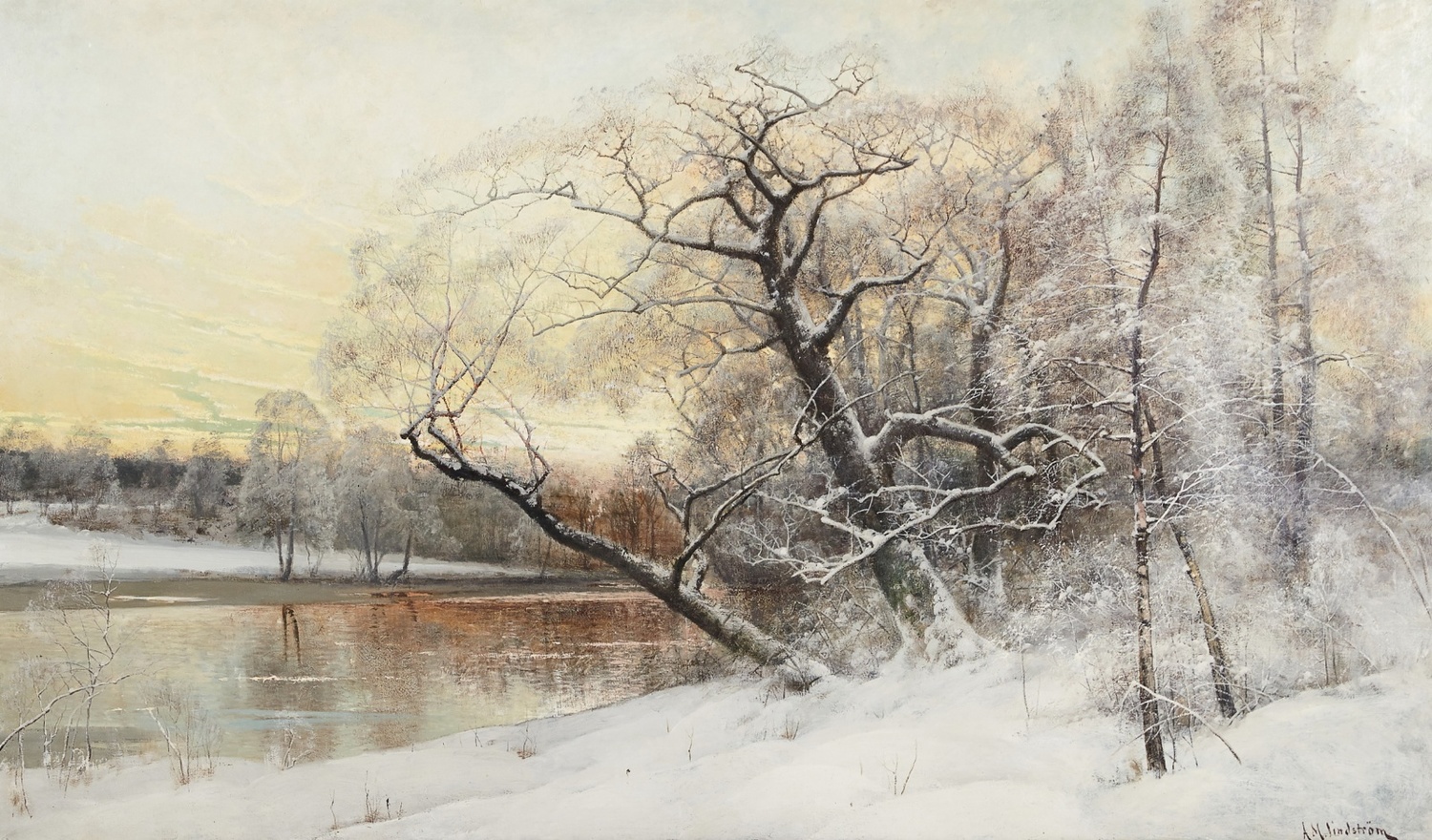 A Winter's Sunset over the River
