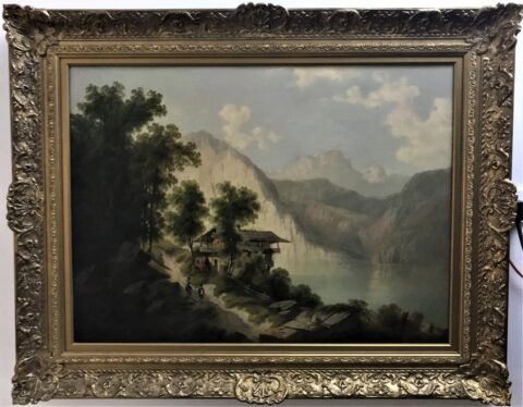 Albert Lang - Figures On A Path Near A Mountain Lake