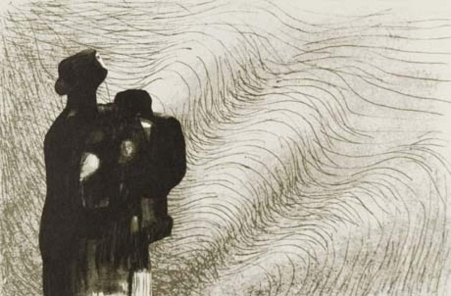 Mother and Child with Wave Background III