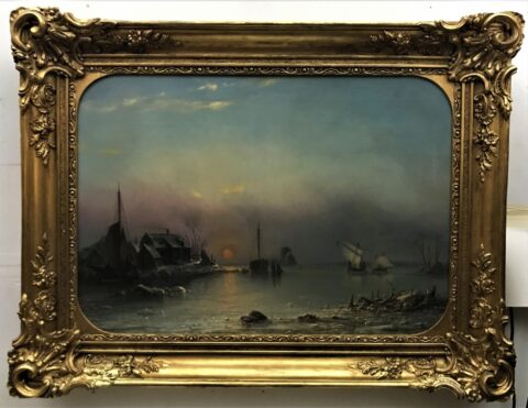 Per Wilhelm Cedergren - Sunset Over A Frozen River