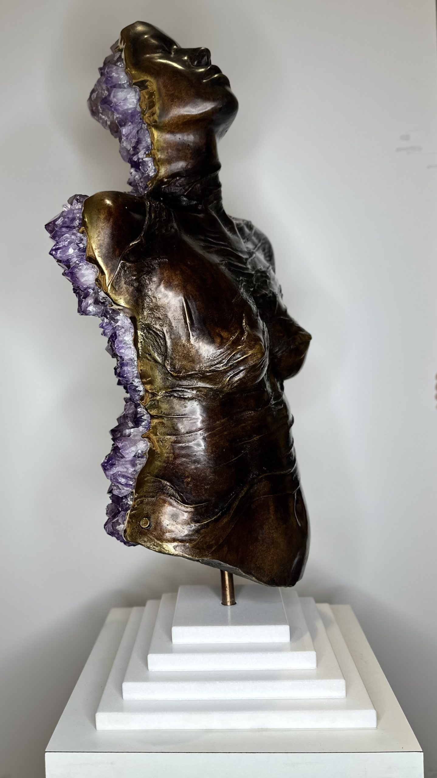 LIMINAL STATE -  Full Torso Bronze with Amethyst Crystals