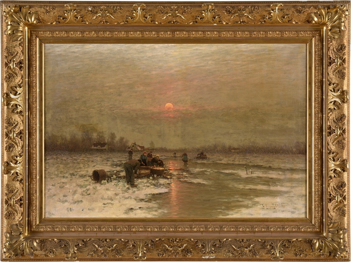 Dusk on a Frozen Waterway